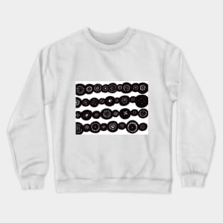 Abstract Black And White Circles Crewneck Sweatshirt